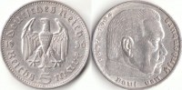 5 Reichsmark 1936 Deutsches Reich Hindenburg ohne Hk F vz ss